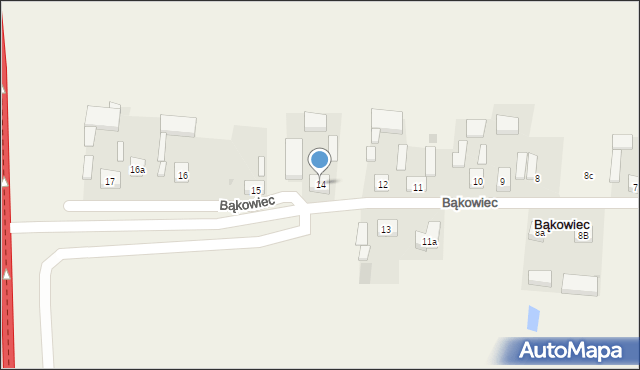 Bąkowiec, Bąkowiec, 14, mapa Bąkowiec