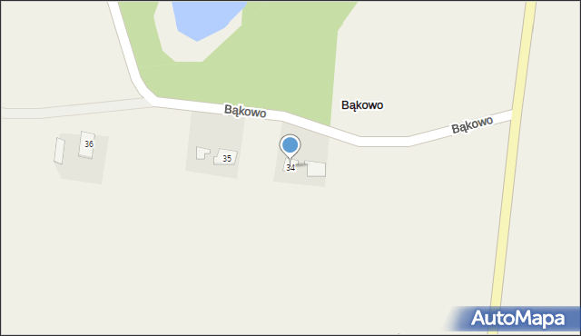 Bąkowo, Bąkowo, 34, mapa Bąkowo