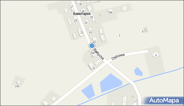 Bałamątek, Bałtycka, 21a, mapa Bałamątek