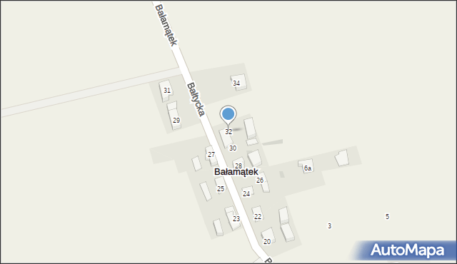 Bałamątek, Bałtycka, 32, mapa Bałamątek
