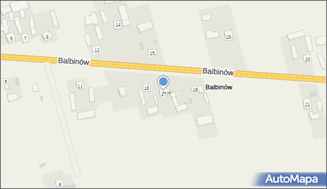 Balbinów, Balbinów, 17, mapa Balbinów