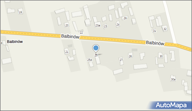 Balbinów, Balbinów, 25, mapa Balbinów