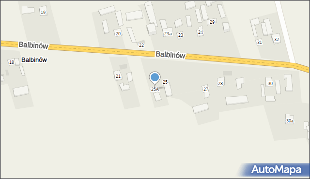 Balbinów, Balbinów, 25A, mapa Balbinów