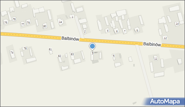 Balbinów, Balbinów, 3, mapa Balbinów
