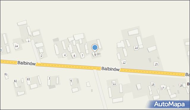 Balbinów, Balbinów, 9, mapa Balbinów