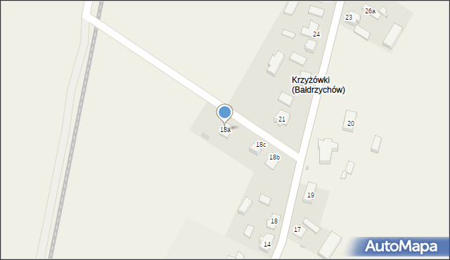 Bałdrzychów, Bałdrzychów, 18a, mapa Bałdrzychów