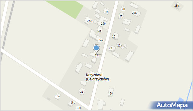 Bałdrzychów, Bałdrzychów, 24, mapa Bałdrzychów