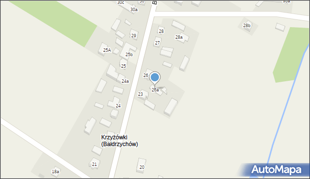 Bałdrzychów, Bałdrzychów, 26a, mapa Bałdrzychów