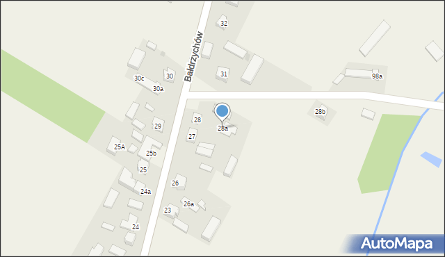 Bałdrzychów, Bałdrzychów, 28a, mapa Bałdrzychów