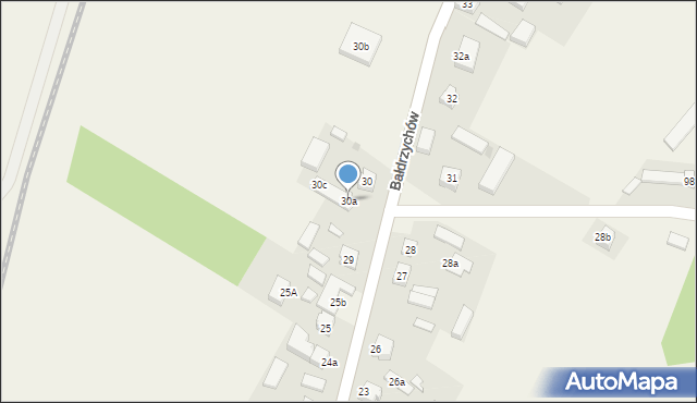 Bałdrzychów, Bałdrzychów, 30a, mapa Bałdrzychów