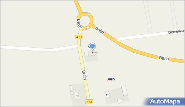 Balin, Balin, 21a, mapa Balin