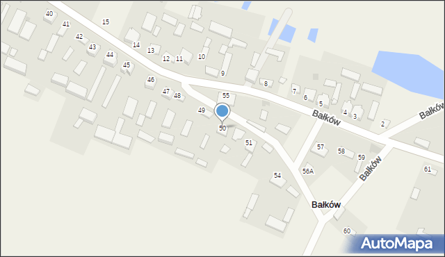 Bałków, Bałków, 50, mapa Bałków