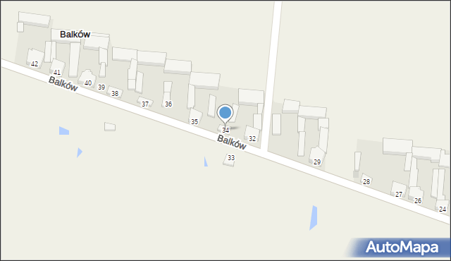 Balków, Balków, 34, mapa Balków