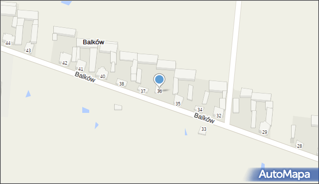 Balków, Balków, 36, mapa Balków