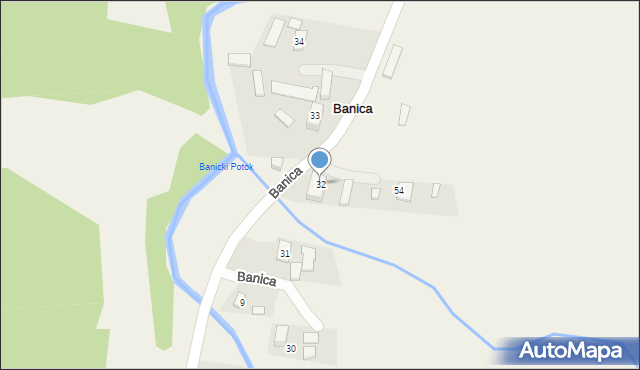 Banica, Banica, 32, mapa Banica