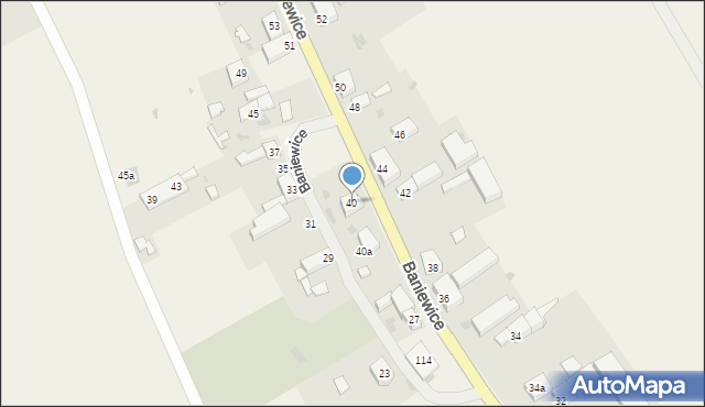Baniewice, Baniewice, 40, mapa Baniewice