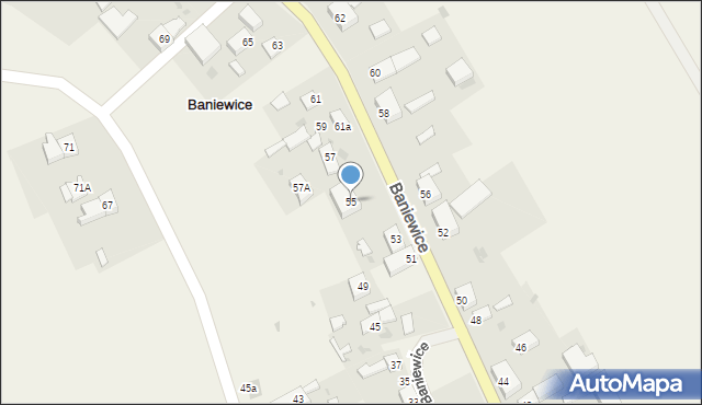 Baniewice, Baniewice, 55, mapa Baniewice