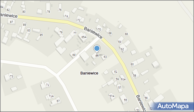 Baniewice, Baniewice, 65, mapa Baniewice