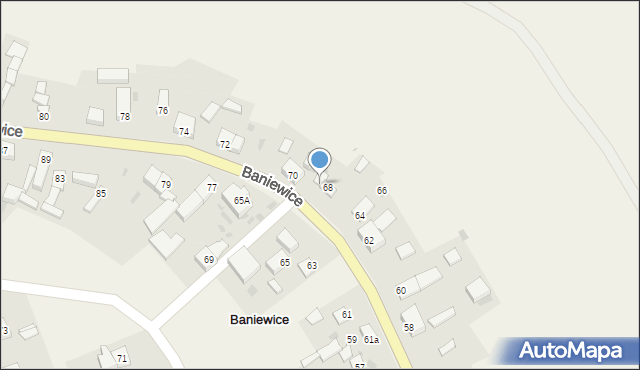 Baniewice, Baniewice, 68a, mapa Baniewice