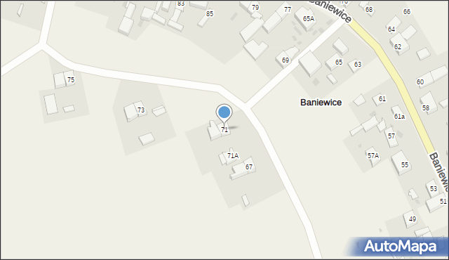 Baniewice, Baniewice, 71, mapa Baniewice