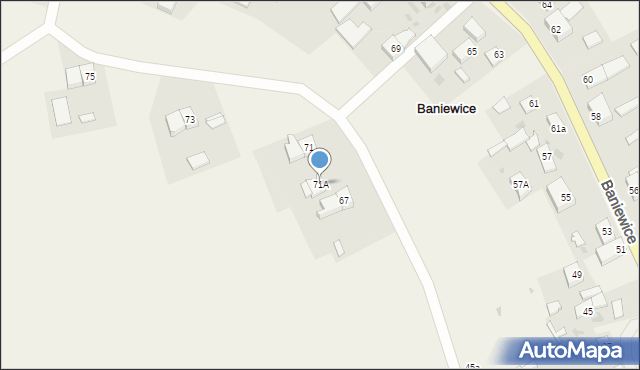 Baniewice, Baniewice, 71A, mapa Baniewice