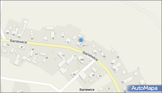 Baniewice, Baniewice, 72a, mapa Baniewice