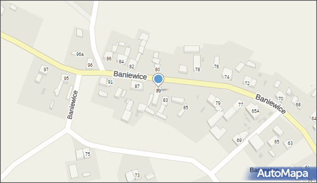 Baniewice, Baniewice, 89, mapa Baniewice