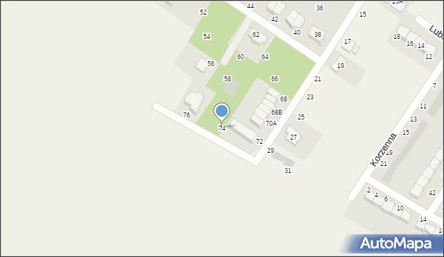 Banino, Bajeczna, 74, mapa Banino