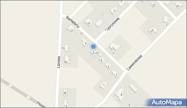 Banino, Balladyny, 7, mapa Banino