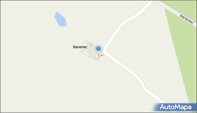 Baraniec, Baraniec, 1, mapa Baraniec