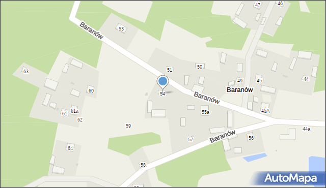 Baranów, Baranów, 54, mapa Baranów