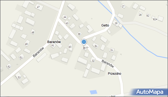 Baranów, Baranów, 35, mapa Baranów