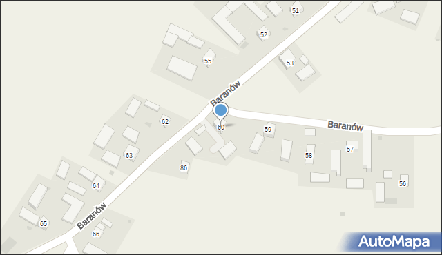 Baranów, Baranów, 60, mapa Baranów