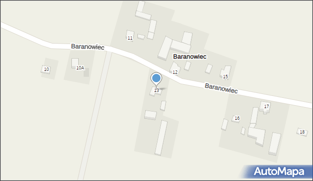 Baranowiec, Baranowiec, 13, mapa Baranowiec