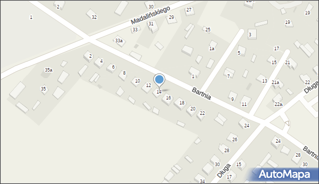 Baranowo, Bartnia, 14, mapa Baranowo