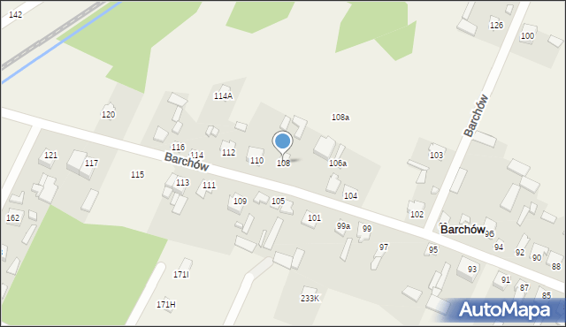 Barchów, Barchów, 108, mapa Barchów