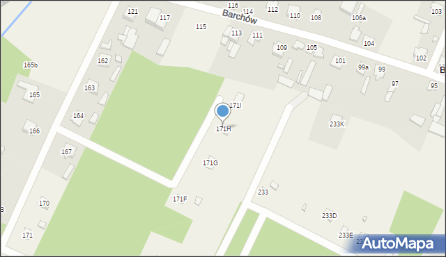 Barchów, Barchów, 171H, mapa Barchów