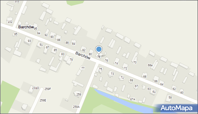 Barchów, Barchów, 78, mapa Barchów