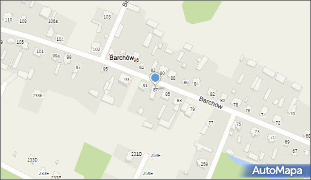 Barchów, Barchów, 87, mapa Barchów