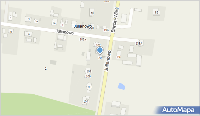 Barcin-Wieś, Barcin-Wieś, 20, mapa Barcin-Wieś