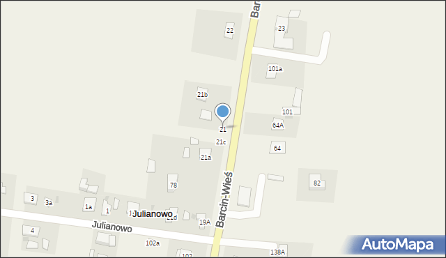 Barcin-Wieś, Barcin-Wieś, 21, mapa Barcin-Wieś