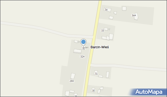 Barcin-Wieś, Barcin-Wieś, 32, mapa Barcin-Wieś