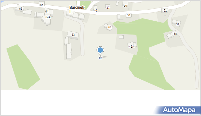 Barcinek, Barcinek, 67, mapa Barcinek