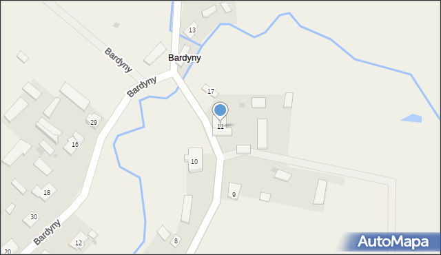 Bardyny, Bardyny, 11, mapa Bardyny