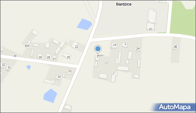 Bardzice, Bardzice, 17, mapa Bardzice