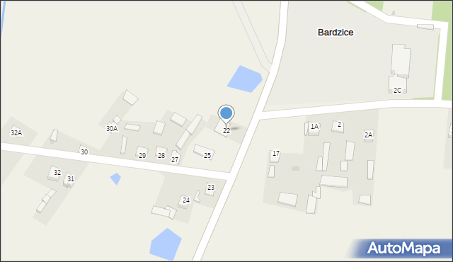 Bardzice, Bardzice, 22, mapa Bardzice