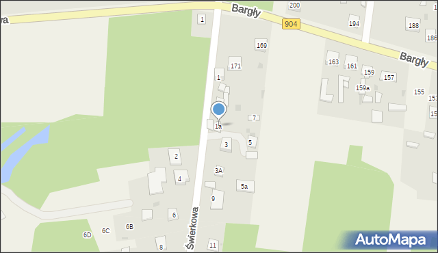 Bargły, Bargły, 1a, mapa Bargły