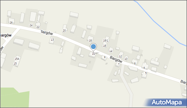 Bargów, Bargów, 11, mapa Bargów