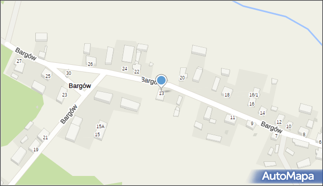 Bargów, Bargów, 13, mapa Bargów