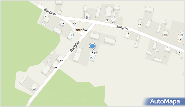 Bargów, Bargów, 15A, mapa Bargów